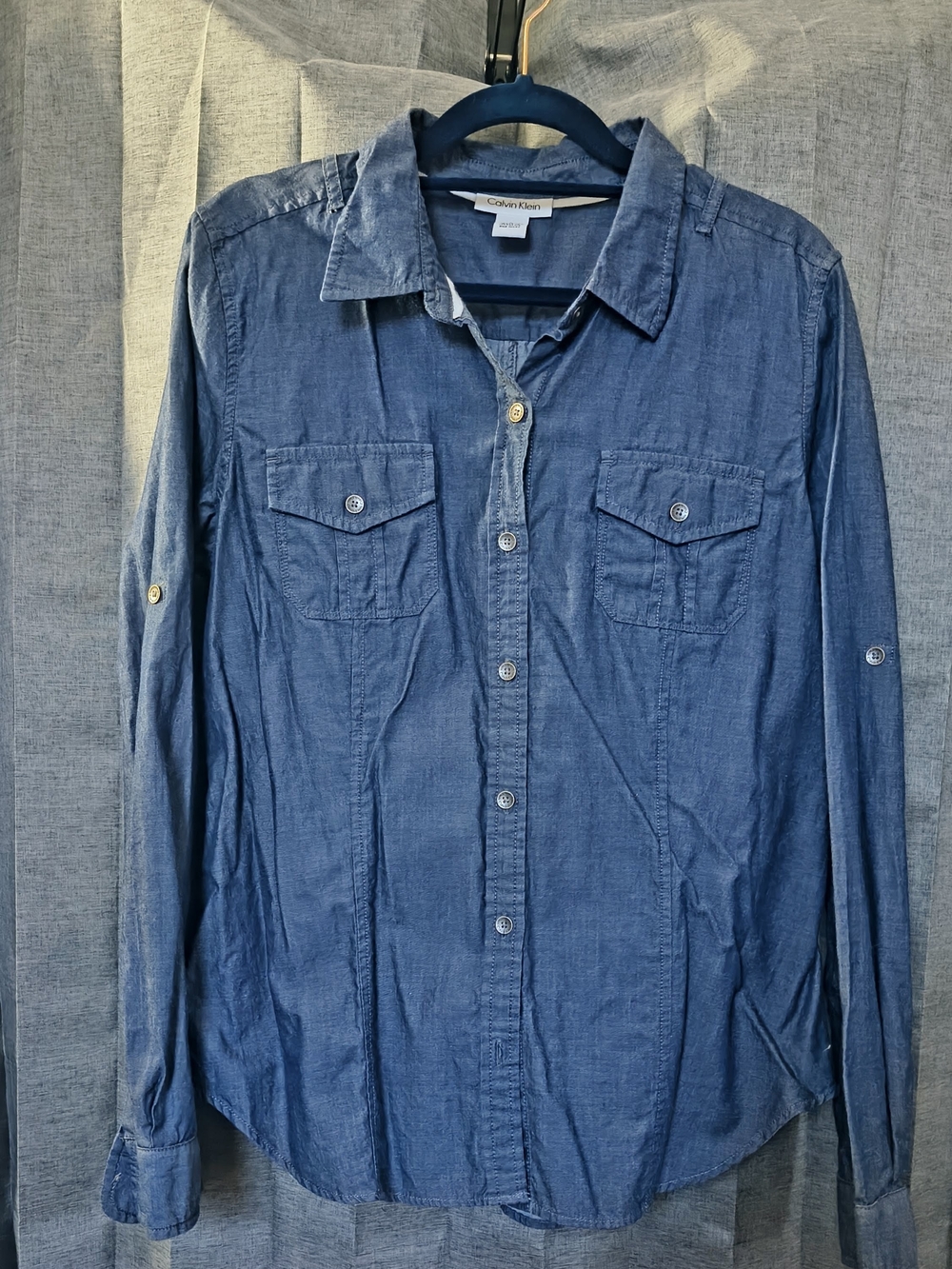 Calvin Klein Women's Chambray Button-Down Shirt